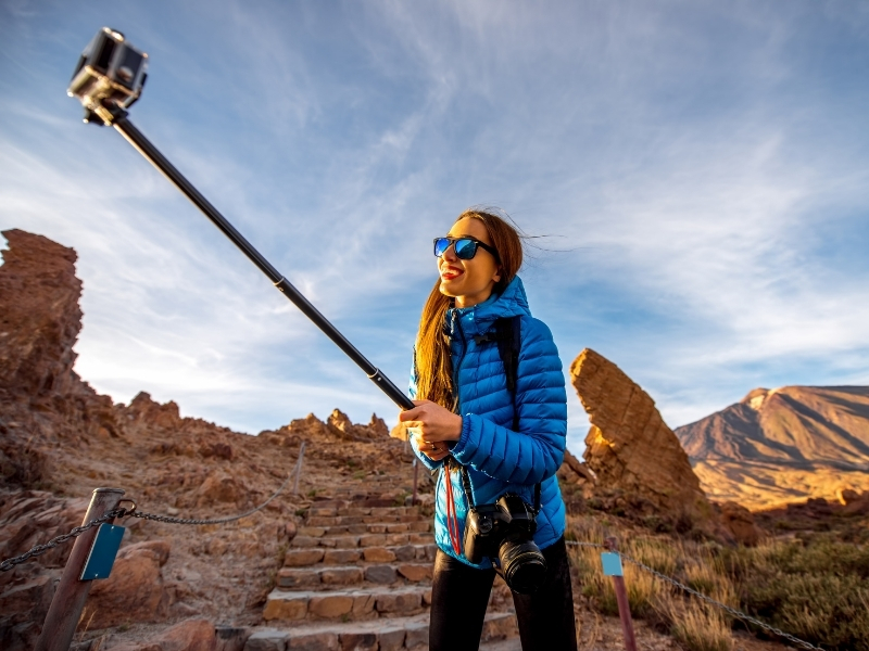 Selfie stick for solo travel