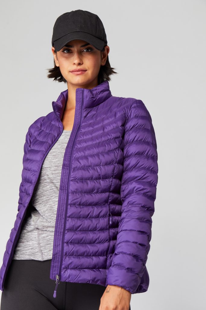 Womens packing jacket in purple