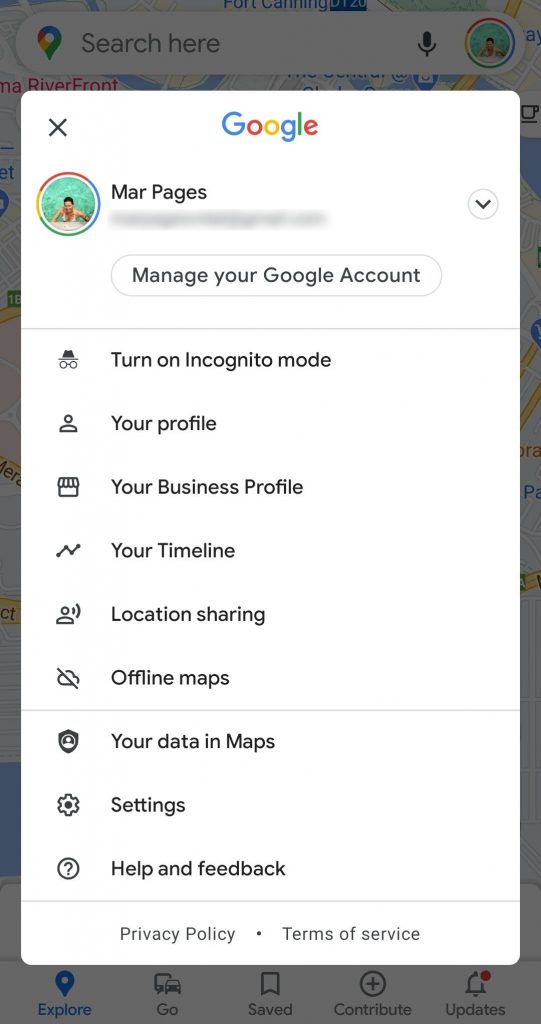 Google Maps tracking